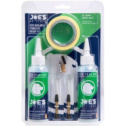 JOE'S TUBELESS READY KIT - ECO SEALANT 48MM F/V, 21MM RIM TAPE