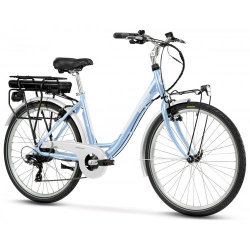 LOMBARDO LEVANZO CITY E-BIKE 26" LIGHT BLUE / WHITE GLOSSY