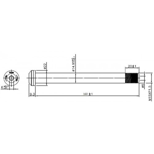 ΑΞΟΝΑΣ XON ΕΜΠΡΟΣΘΙΟΣ ΜΕ ALLEN 15MM BOOST (110MM) ΚΑΤΑΛΛΗΛΟΣ ΓΙΑ ΑΝΑΡΤΗΣΕΙΣ ROCKSHOK XQR-25